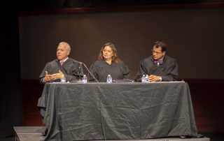 Andreen Moot Court judges at table
